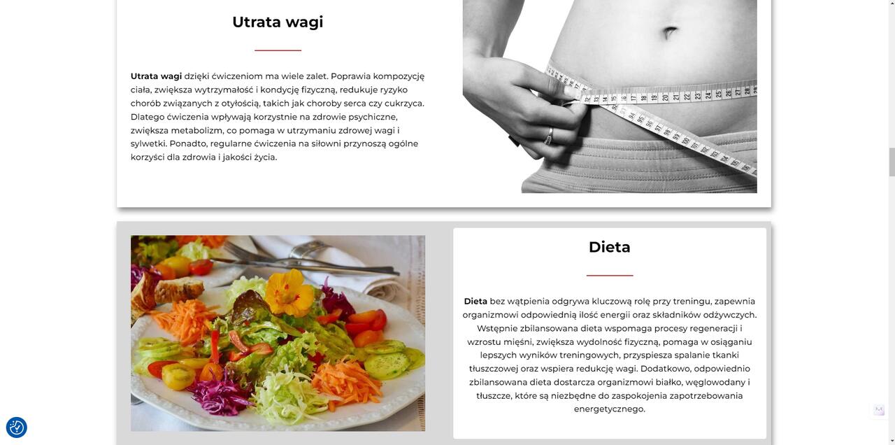 Strona dla klienta - Trener Personalny Adrian Nowicki